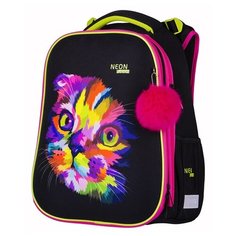 Berlingo ранец Expert Neon Cat, черный