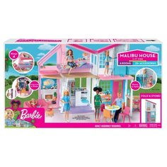 Barbie кукольный домик "Малибу" FXG57, белый/розовый/голубой