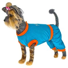 Костюм для собак HappyPuppy Прогулочный M голубой/оранжевый