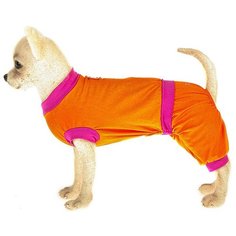 Костюм для собак HappyPuppy Летний L оранжевый/розовый