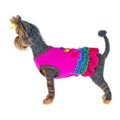 Платье для собак HappyPuppy Лола XL розовый/зеленый/голубой