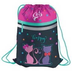Berlingo Мешок для обуви Happy cats (MS09324) черный/розовый