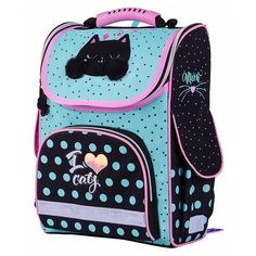 Berlingo ранец Standard I love cats, голубой/черный/розовый