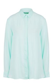 Приталенная рубашка из вискозы на пуговицах United Colors of Benetton