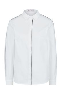 Белая приталенная рубашка с длинными рукавами Rivadu