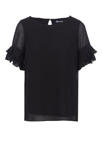 Черная блуза с короткими рукавами Lerros