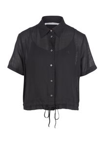 Укороченная рубашка черного цвета Calvin Klein Jeans