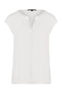 Белая блуза с треугольным вырезом Comma