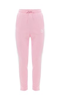 Зауженные розовые брюки из хлопка Puma