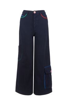 Синие брюки из хлопка с карманами United Colors of Benetton