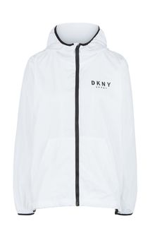 Ветровка белого цвета с капюшоном Dkny