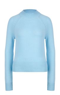 Шерстяной голубой джемпер с круглым вырезом Calvin Klein