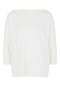 Джемпер оверсайз белого цвета с рукавами три четверти Tom Tailor