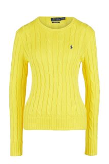 Хлопковый джемпер желтого цвета Polo Ralph Lauren