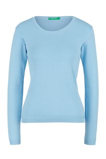Джемпер из хлопка голубого цвета United Colors of Benetton