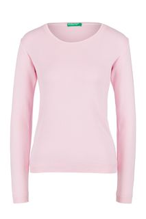 Джемпер из хлопка розового цвета United Colors of Benetton