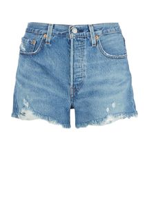 Короткие джинсовые шорты с необработанным краем 501® Levis®