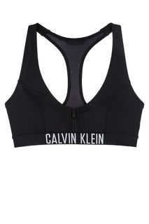 Черный купальный топ с молнией Calvin Klein