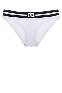 Белые плавки с монограммой бренда Calvin Klein