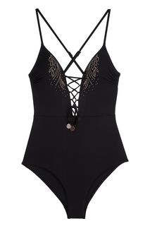 Черный купальный костюм с декоративной отделкой Marc & André