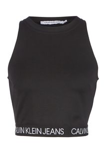 Укороченный топ черного цвета Calvin Klein Jeans