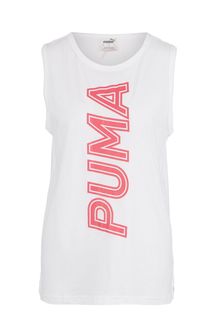 Белая майка с ярким принтом Puma
