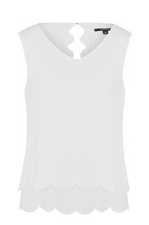 Белый топ с фигурным краем Comma