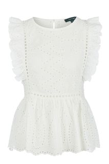 Хлопковый топ белого цвета Mondigo