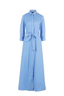 Длинное хлопковое платье с расклешенной юбкой Gant