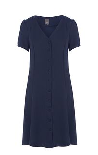 Синее платье на пуговицах Ichi