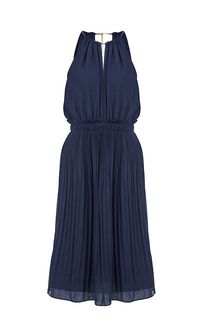 Синее платье с плиссированной юбкой Michael Michael Kors