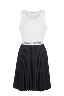 Платье средней длины с расклешенной юбкой Calvin Klein Jeans