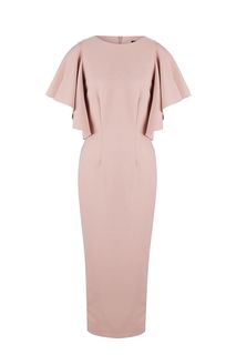 Розовое платье с драпированными рукавами Lussotico