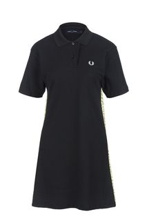 Короткое хлопковое платье с желтыми вставками по бокам Fred Perry