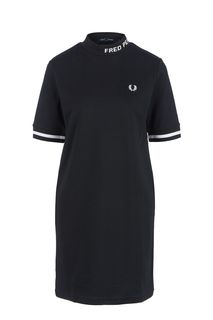 Черное трикотажное платье свободного кроя Fred Perry