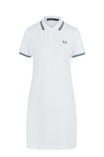 Короткое хлопковое платье белого цвета Fred Perry