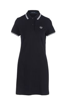 Короткое хлопковое платье черного цвета Fred Perry