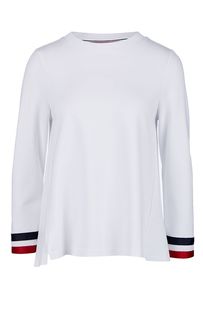 Свитшот белого цвета с декоративными нашивками Tommy Hilfiger