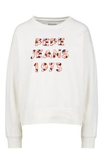 Хлопковый свитшот с декором из пайеток Pepe Jeans