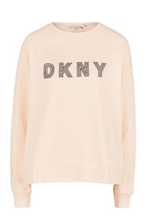 Свитшот с вышитым логотипом бренда Dkny