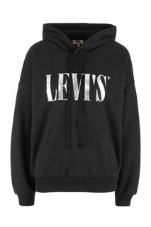 Черная хлопковая толстовка с капюшоном Levis®