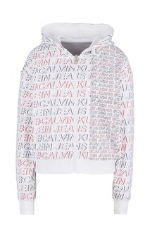 Толстовка с монограммой бренда на молнии Calvin Klein Jeans