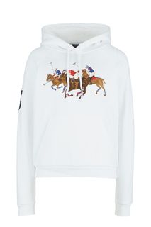 Белая хлопковая толстовка с капюшоном Polo Ralph Lauren