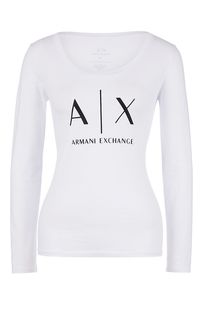Хлопковая футболка с логотипом бренда Armani Exchange