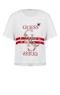 Футболка оверсайз с декоративной отделкой Guess