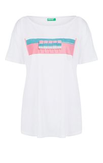 Футболка свободного кроя из вискозы United Colors of Benetton