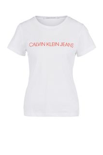 Хлопковая футболка с короткими рукавами Calvin Klein Jeans