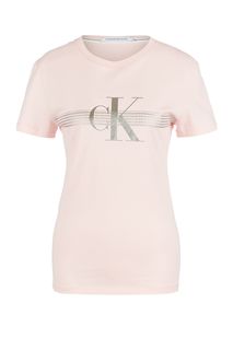 Хлопковая футболка с короткими рукавами Calvin Klein Jeans