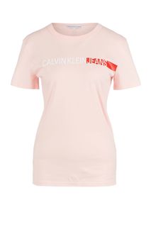 Хлопковая футболка с круглым вырезом Calvin Klein Jeans