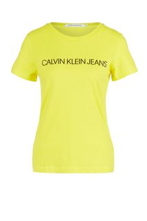 Хлопковая футболка с круглым вырезом Calvin Klein Jeans